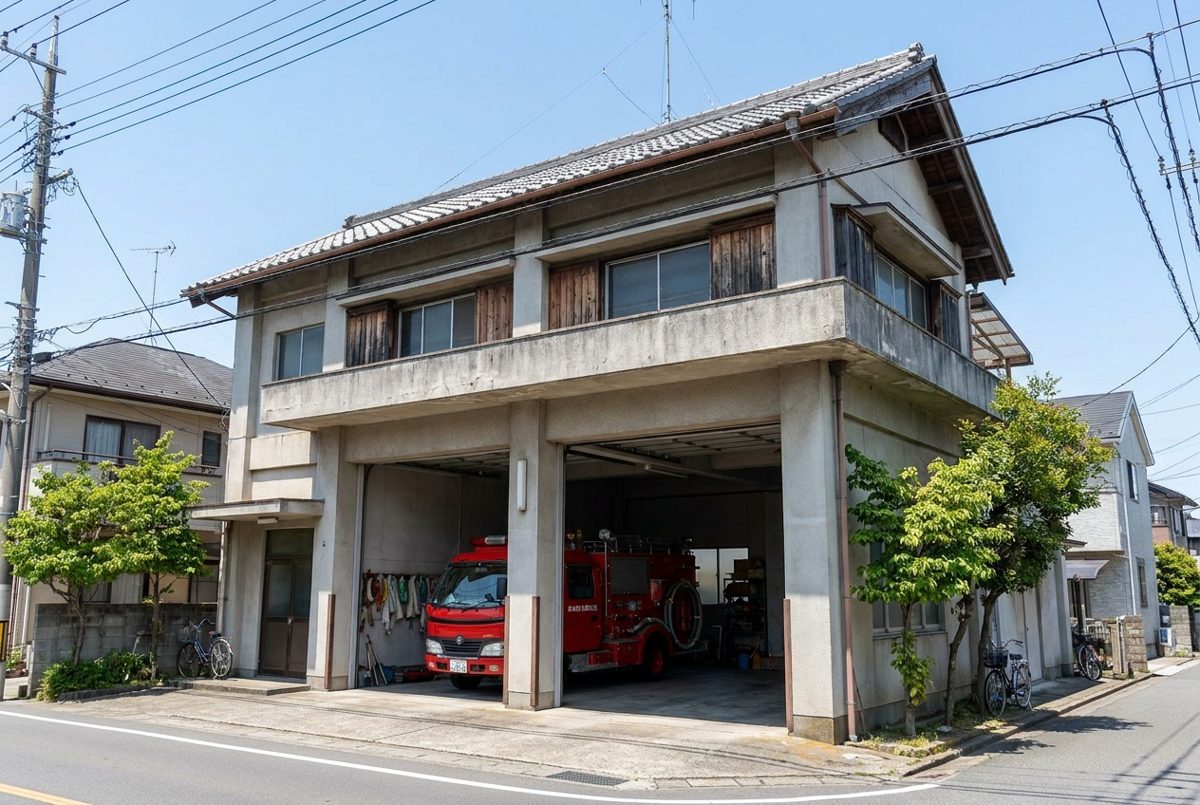 地域の消防署の外観